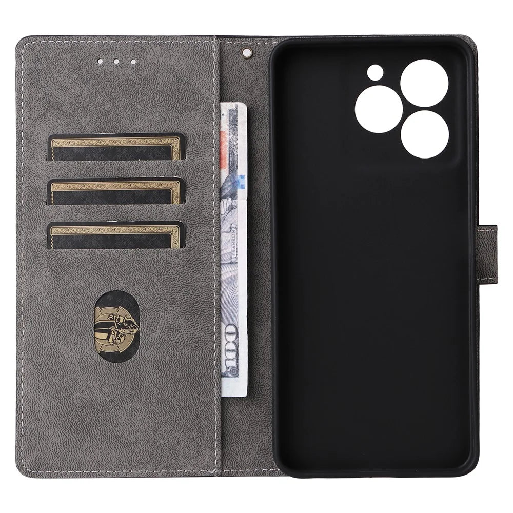 For Meizu Note 21 / Ulefone Note 20 Pro Wallet Case RFID Blocking PU Leather Cover Stand View - Black - 3