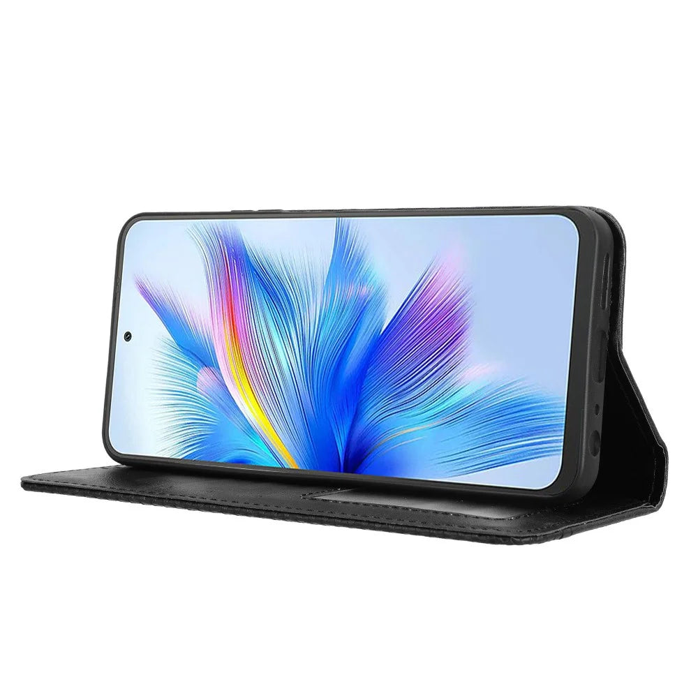 For Blackview Shark 9 5G Leather Case Wallet Stand Retro Texture Phone Cover - Black - 3