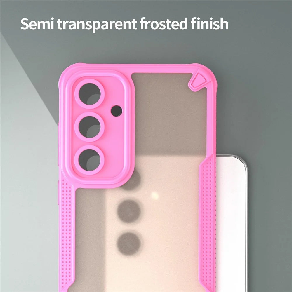 For Samsung Galaxy S24 FE Case PC+TPU Frosted Phone Back Cover - Pink - 4