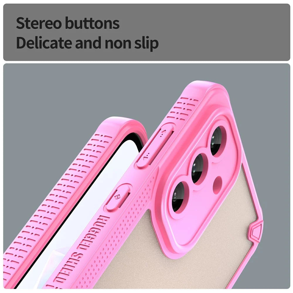 For Samsung Galaxy A36 5G Case PC+TPU Frosted Phone Back Cover - Pink - 5