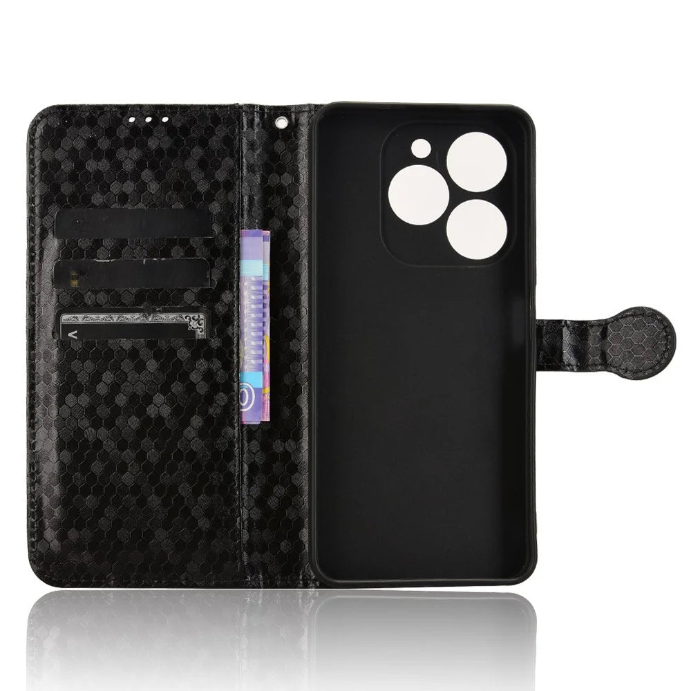 For Blackview Shark 9 5G Wallet Case Dot Pattern Imprint PU Leather Phone Cover - Black - 2