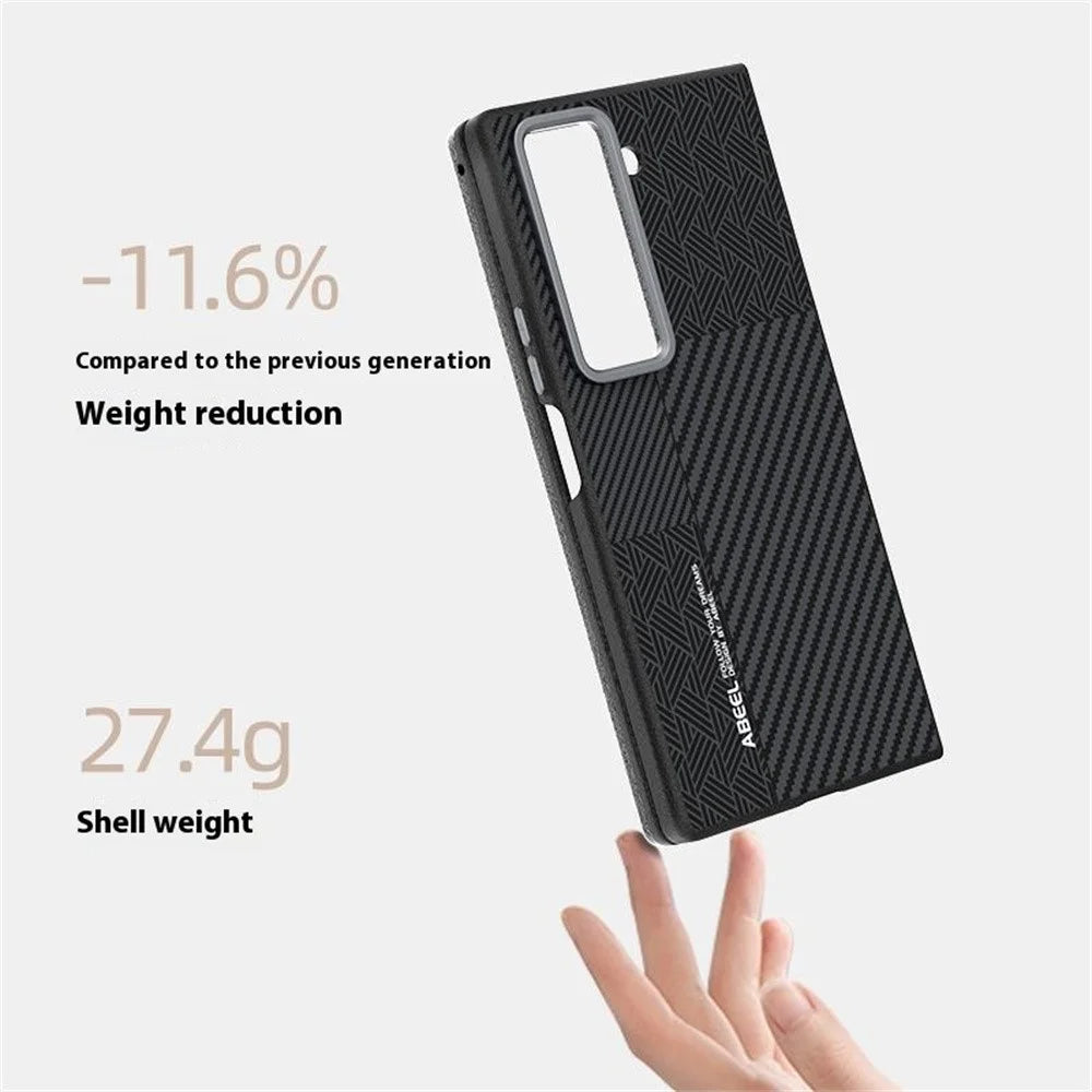 ABEEL For Samsung Galaxy Z Fold Special Magnetic Case PC + Aluminum Alloy + PU Leather Slim Phone Back Cover - Texture 3 - 3
