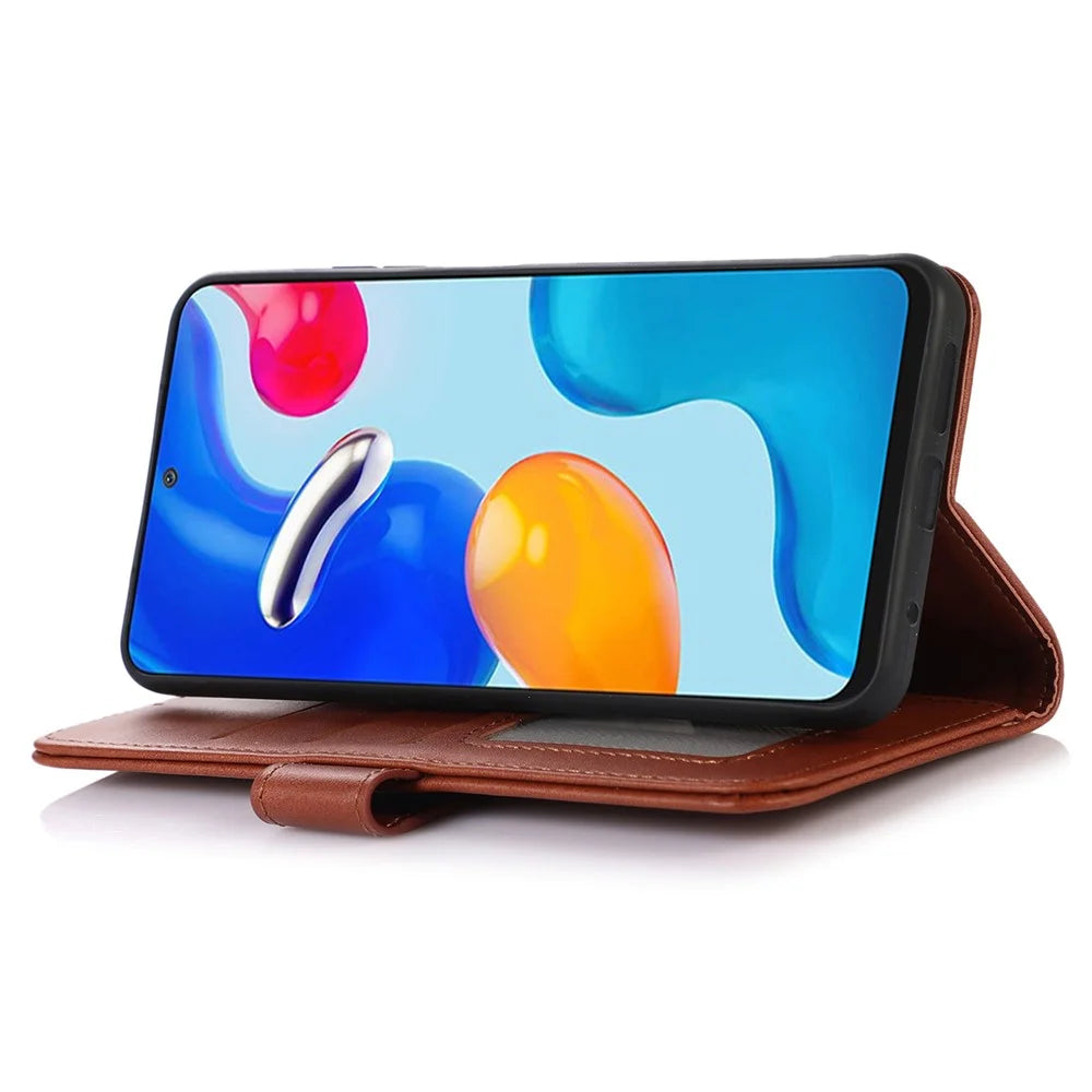 For Samsung Galaxy A56 5G Case Cowhide Texture Leather Wallet Phone Cover with Stand - Brown - 3