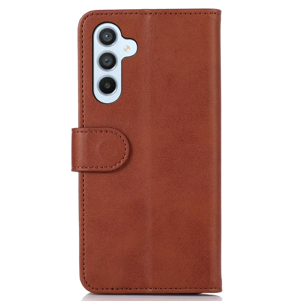 For Samsung Galaxy A56 5G Case Cowhide Texture Leather Wallet Phone Cover with Stand - Brown - 7
