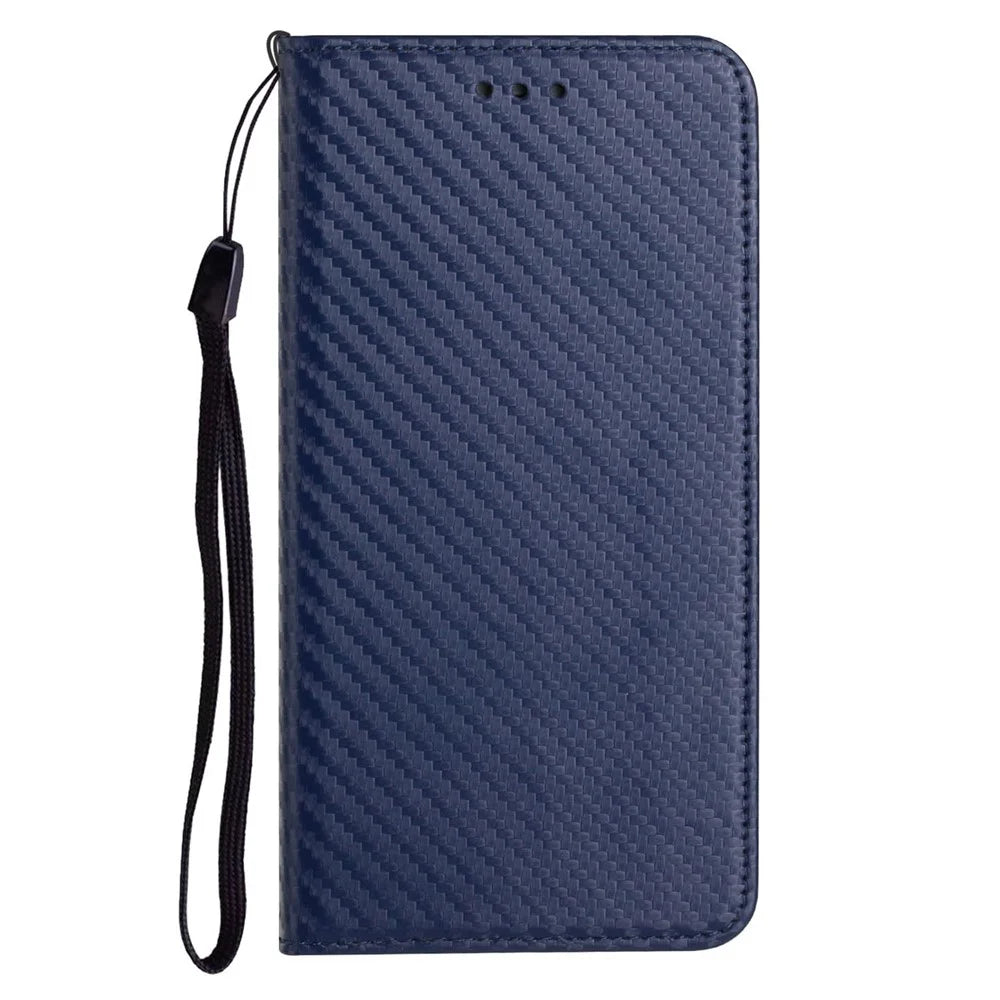 For Samsung Galaxy A26 5G Case Leather Flip Phone Cover Stand Strong Magnetic Closure - Blue - 6