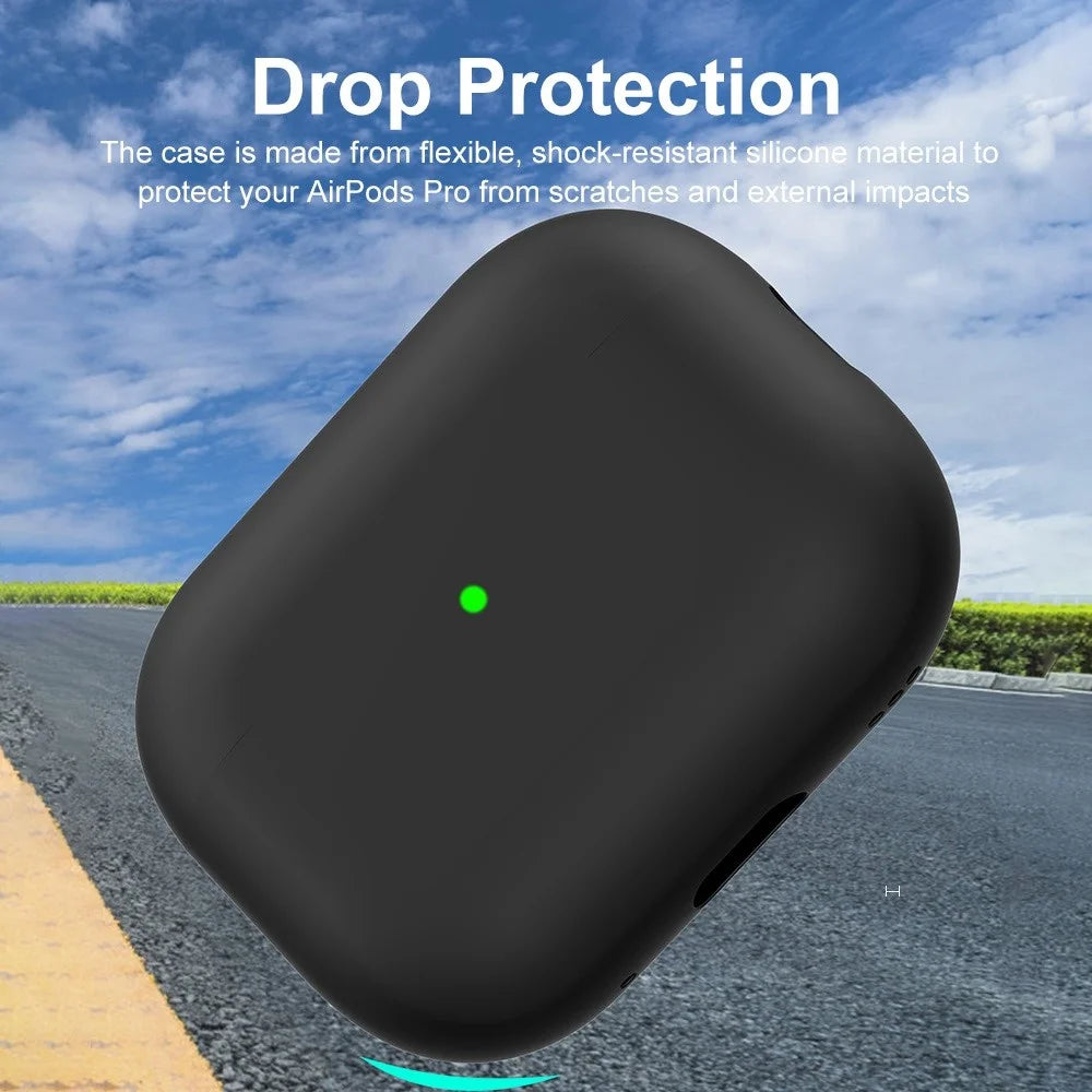 ENKAY HAT PRINCE Silicone Case for Apple AirPods Pro 2, Bluetooth-compatible Earbuds Drop-proof Ultra Thin Protective Cover - Black - 4
