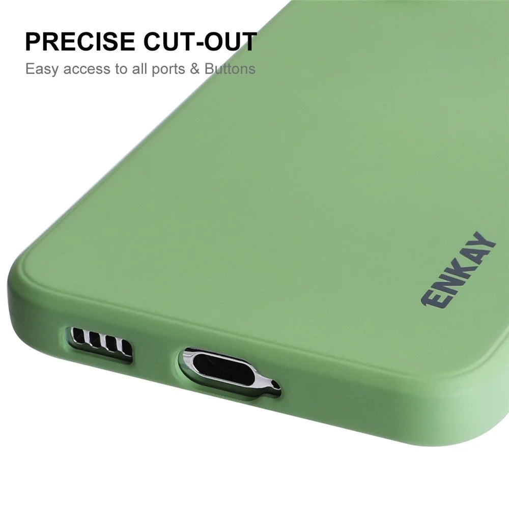 ENKAY HAT PRINCE For Samsung Galaxy S25 Silicone Case   Straight Edge Cell Phone Back Cover - Beige - 5