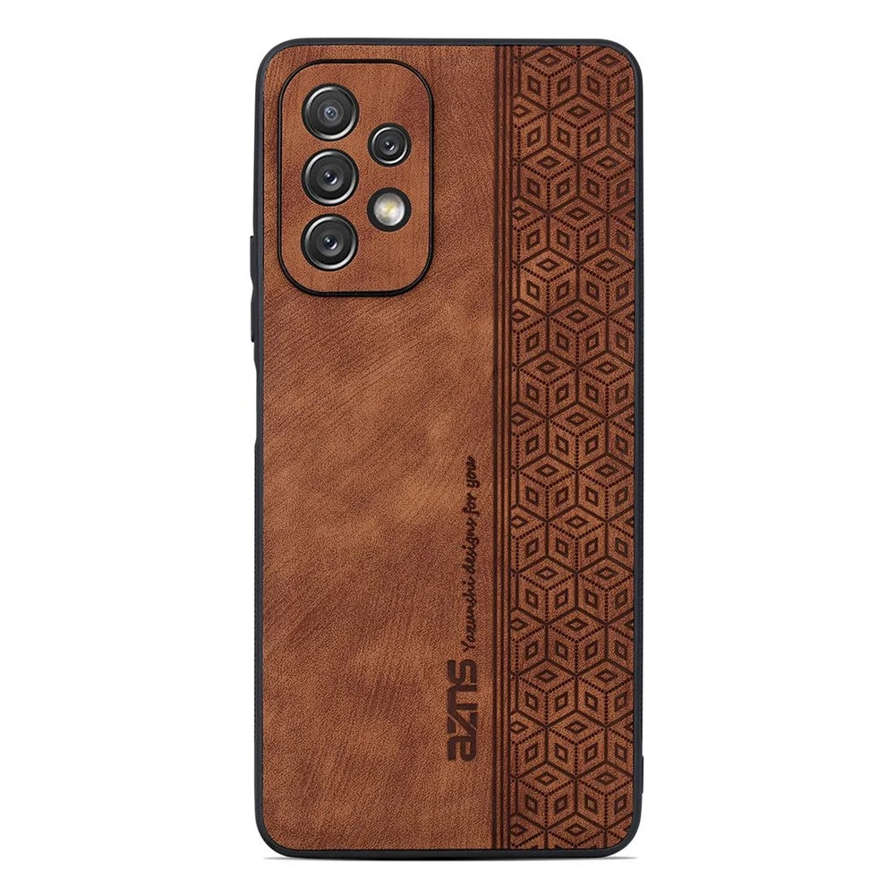 AZNS For Samsung Galaxy A13 4G Anti-scratch Cell Phone Cover Shell Imprinted Pattern PU Leather+TPU Phone Case - Brown - 2
