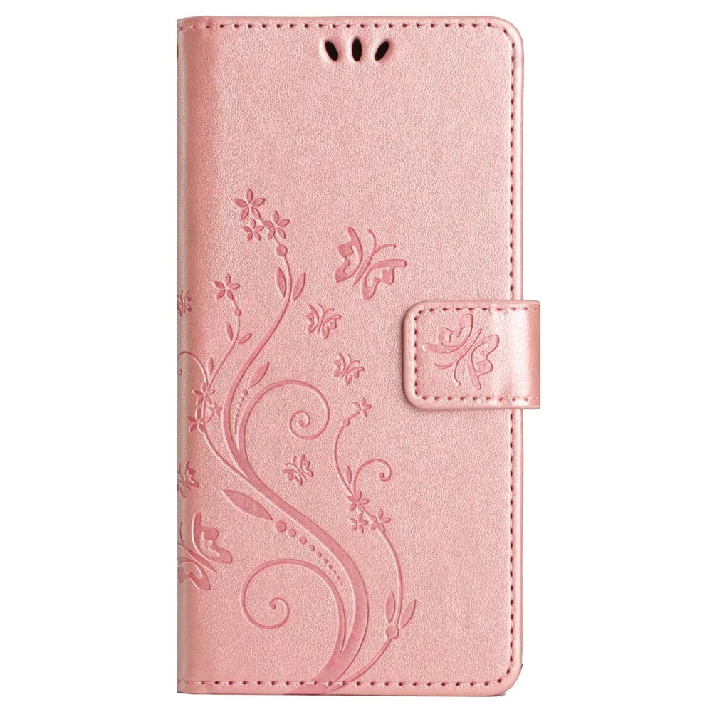 For Samsung Galaxy A56 5G Case PU Leather Phone Wallet Cover with Strap - Rose Gold - 6