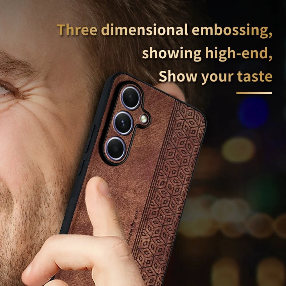 AZNS For Samsung Galaxy A56 5G Case Protective PU Leather Covered TPU Phone Shell - Brown - 5