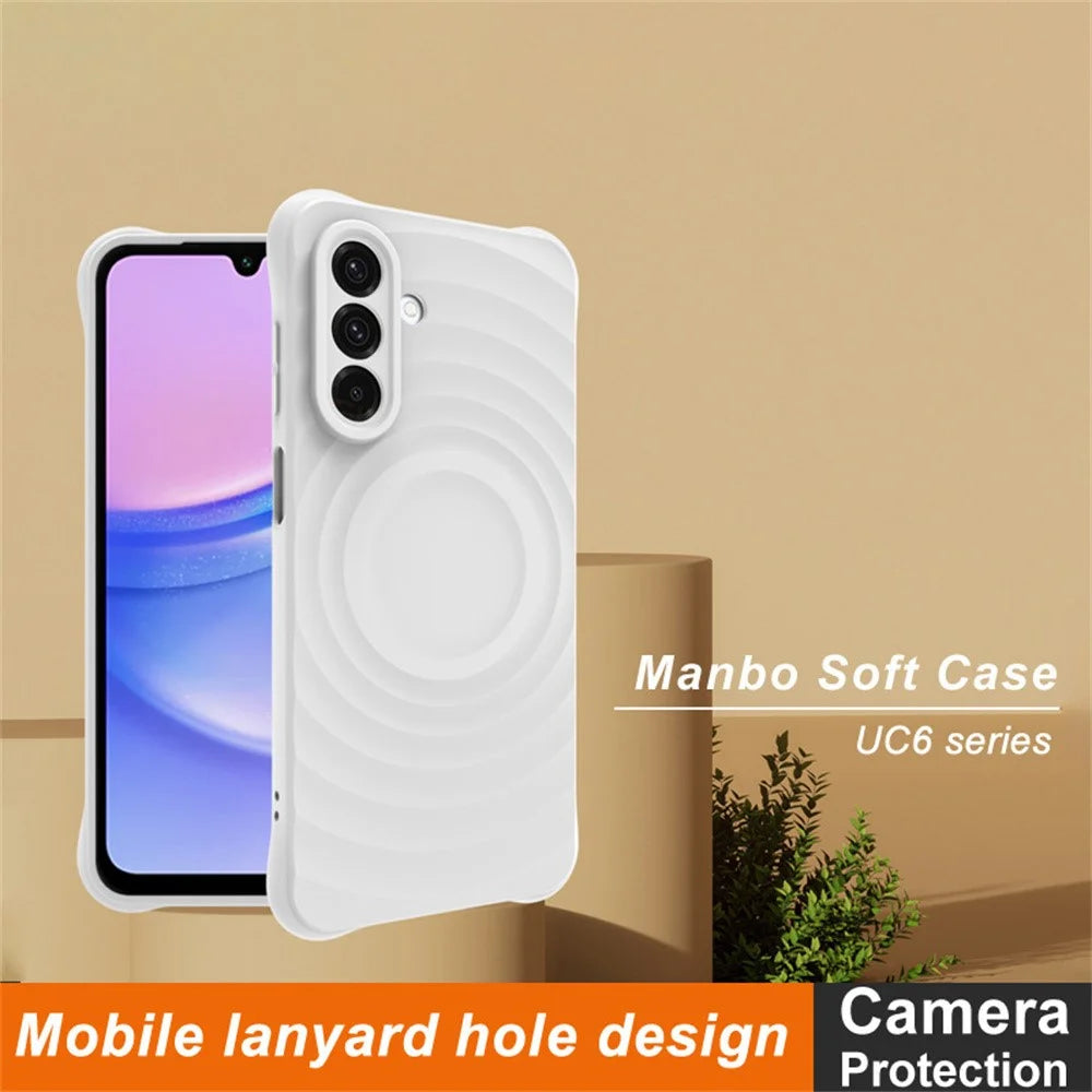 IMAK UC-6 Series for Samsung Galaxy A26 5G Case Water Drop Texture Anti-Skid Matte TPU Cover - Matte White - 2