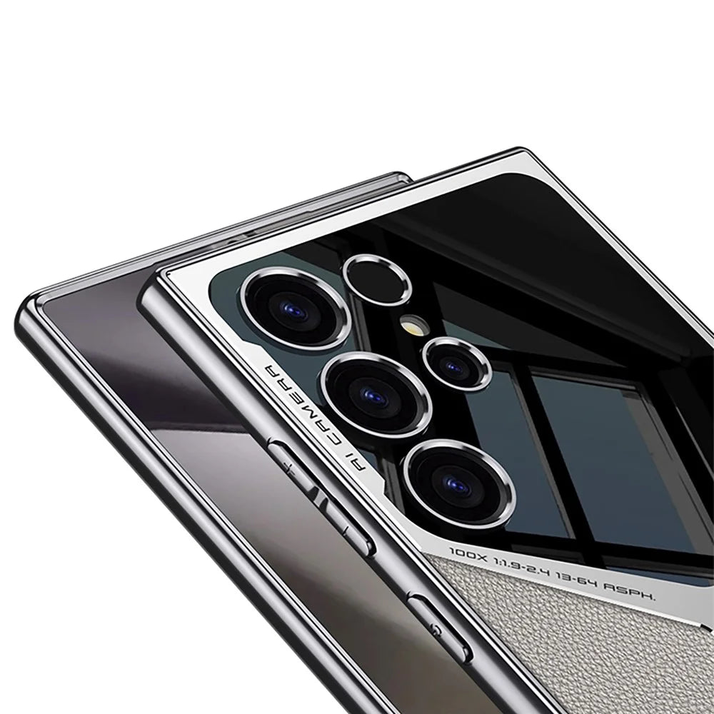 GKK For Samsung Galaxy S25 Ultra Case X Shape Design Protective Hybrid Phone Cover - Carbon Fiber Texture - 4