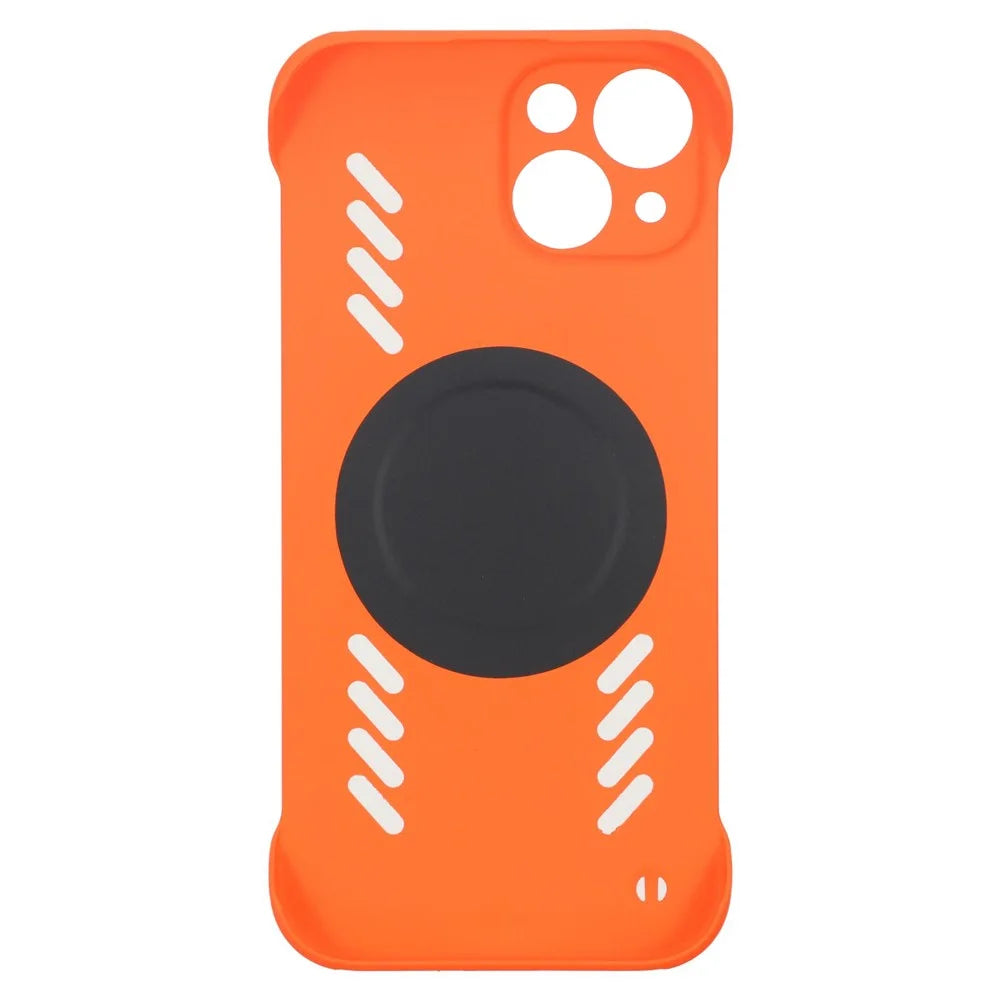 For iPhone 15 Case Hard PC Frameless Heat Dissipation Phone Cover - Orange - 2
