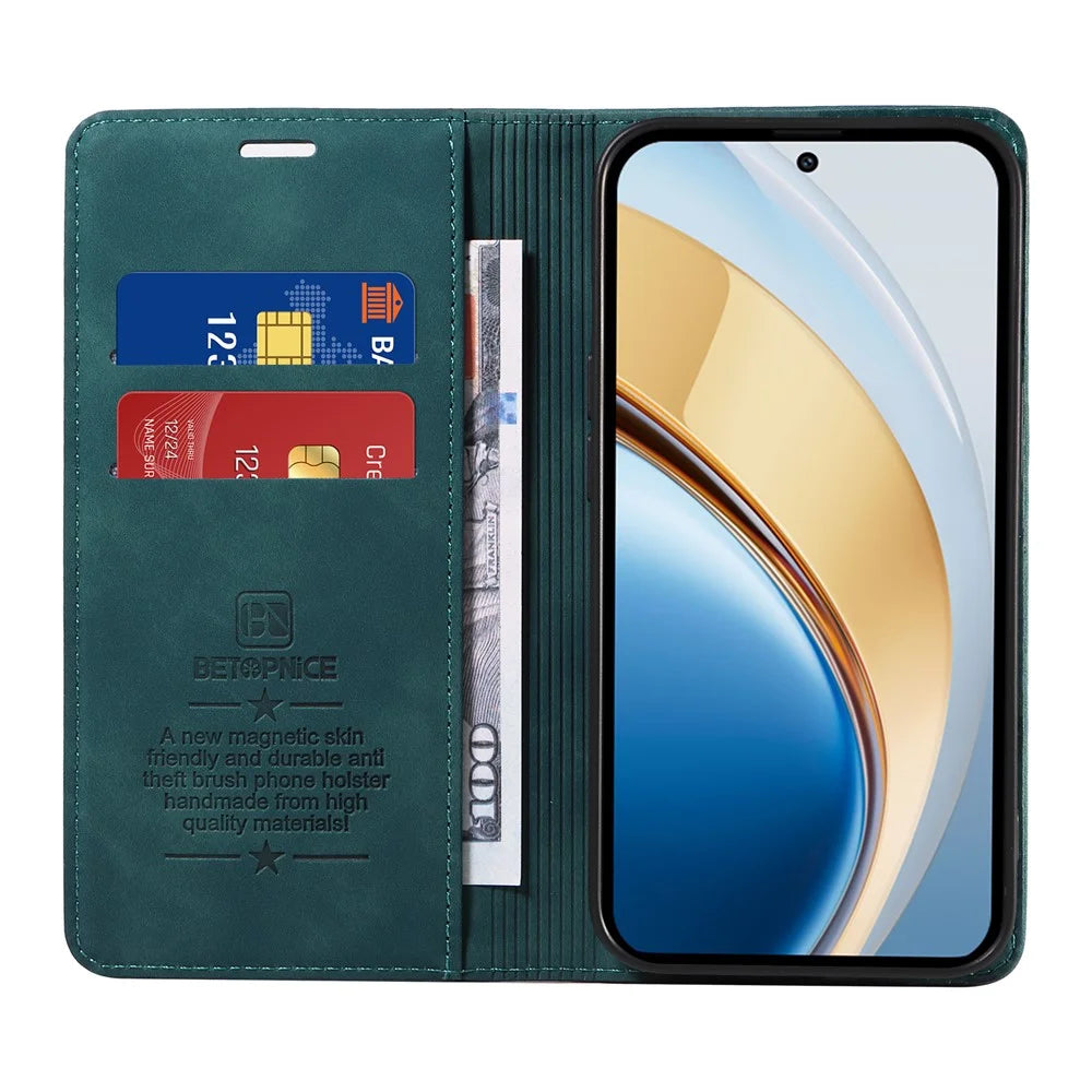BETOPNICE 003 Wallet Phone Case for vivo Y300 5G / Y200 5G / V40 Lite (Indonesia) 5G / 4G Leather Cover with Stand - Green - 2