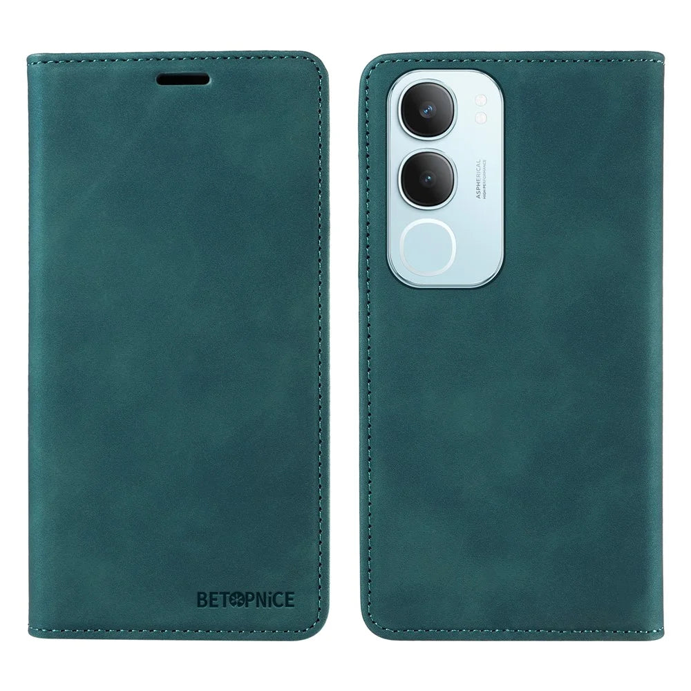 BETOPNICE 003 For vivo Y29 5G / Y19s 4G Wallet Case Leather Phone Cover with Stand - Green - 1