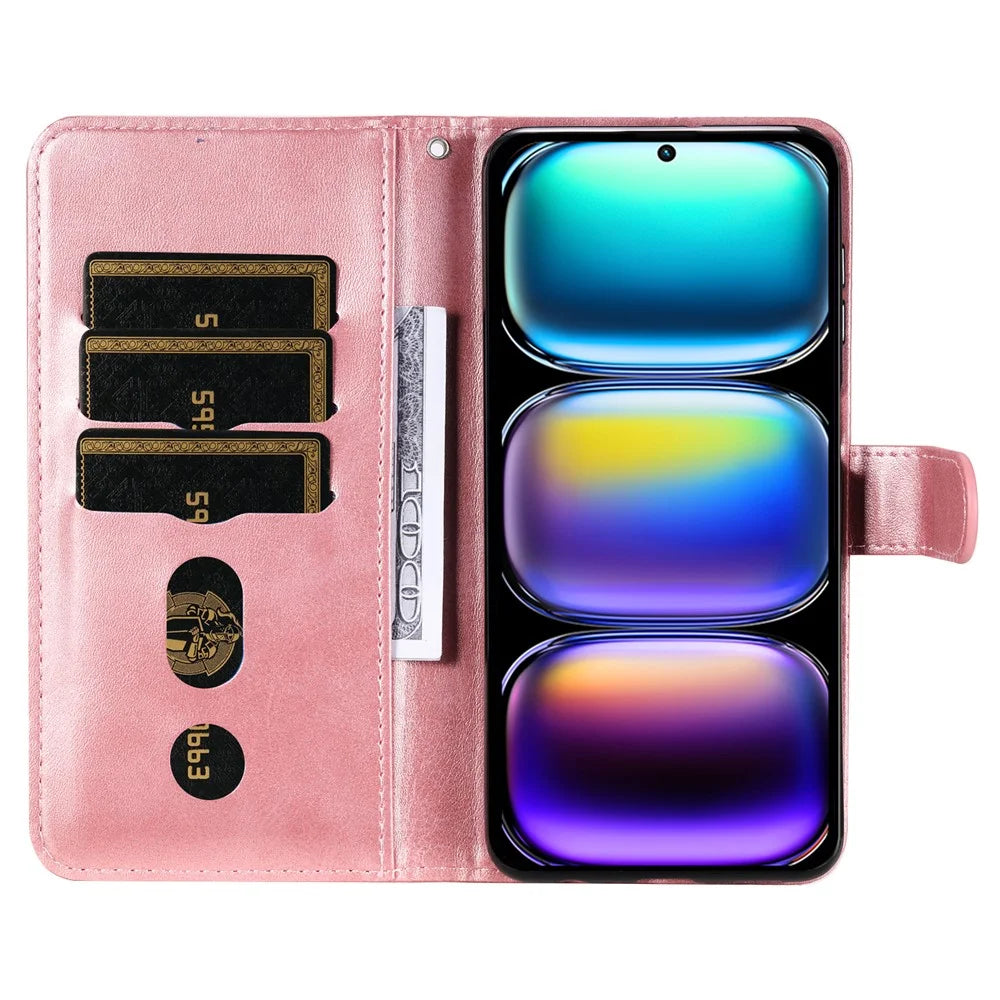 For Infinix Hot 50 Pro+ 4G Case Zipper Wallet Calf Texture PU Leather Phone Cover - Pink - 2