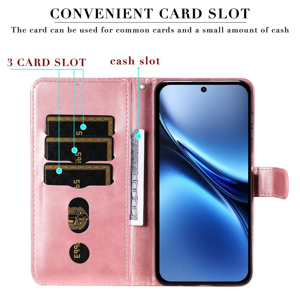 For Infinix Hot 50 Pro+ 4G Case Zipper Wallet Calf Texture PU Leather Phone Cover - Pink - 6