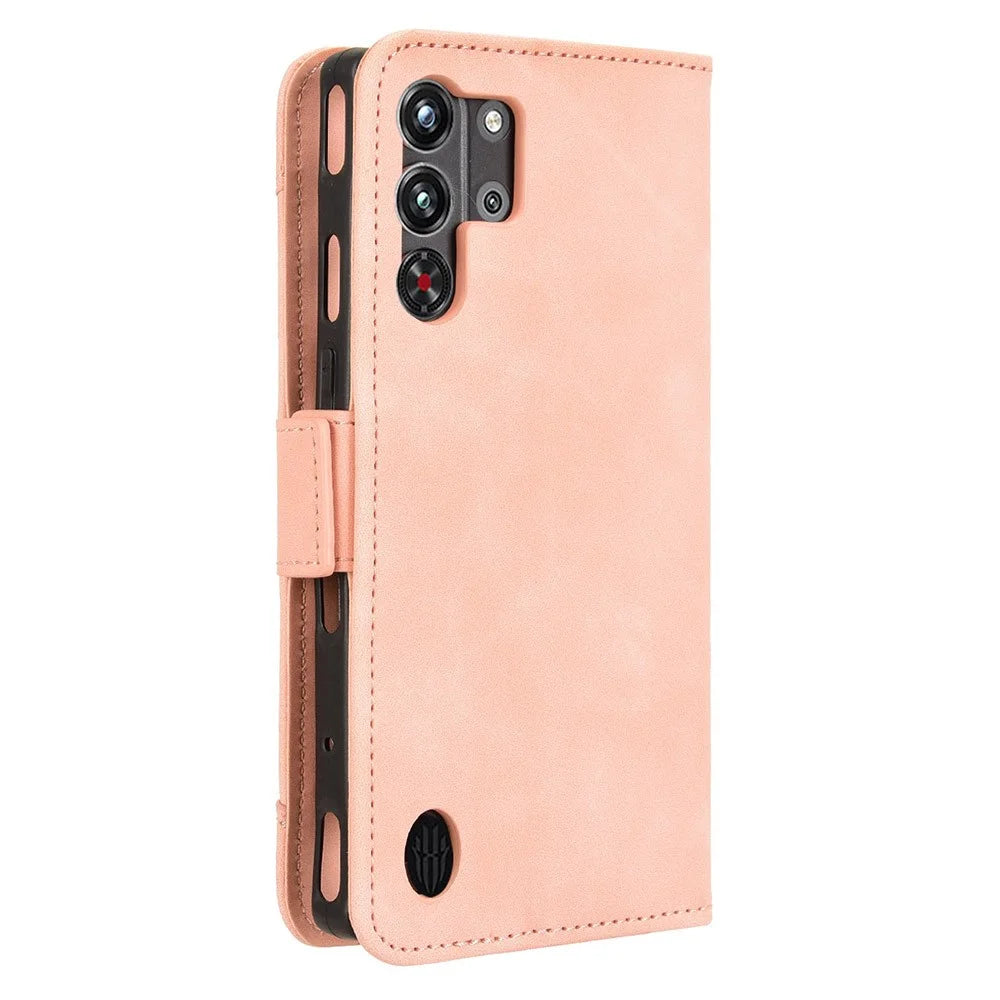 For ZTE nubia Red Magic 10 Pro+ 5G / 10 Pro 5G Leather Case Phone Wallet Cover with Multiple Card Slots - Pink - 7