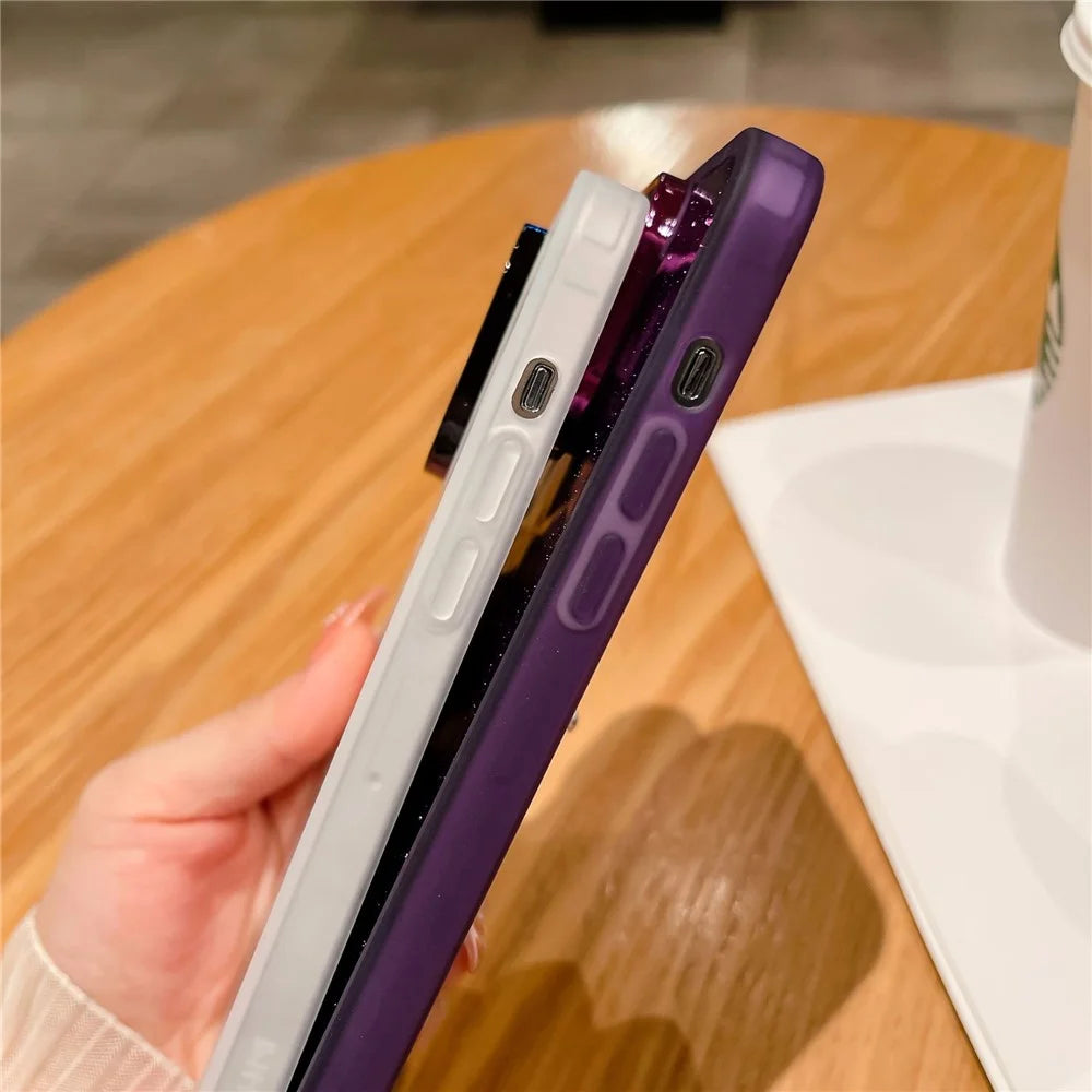 For Samsung Galaxy A36 5G Case Clear TPU Phone Cover With Camera Lens Protector Glitter Sticker - Transparent Purple - 2
