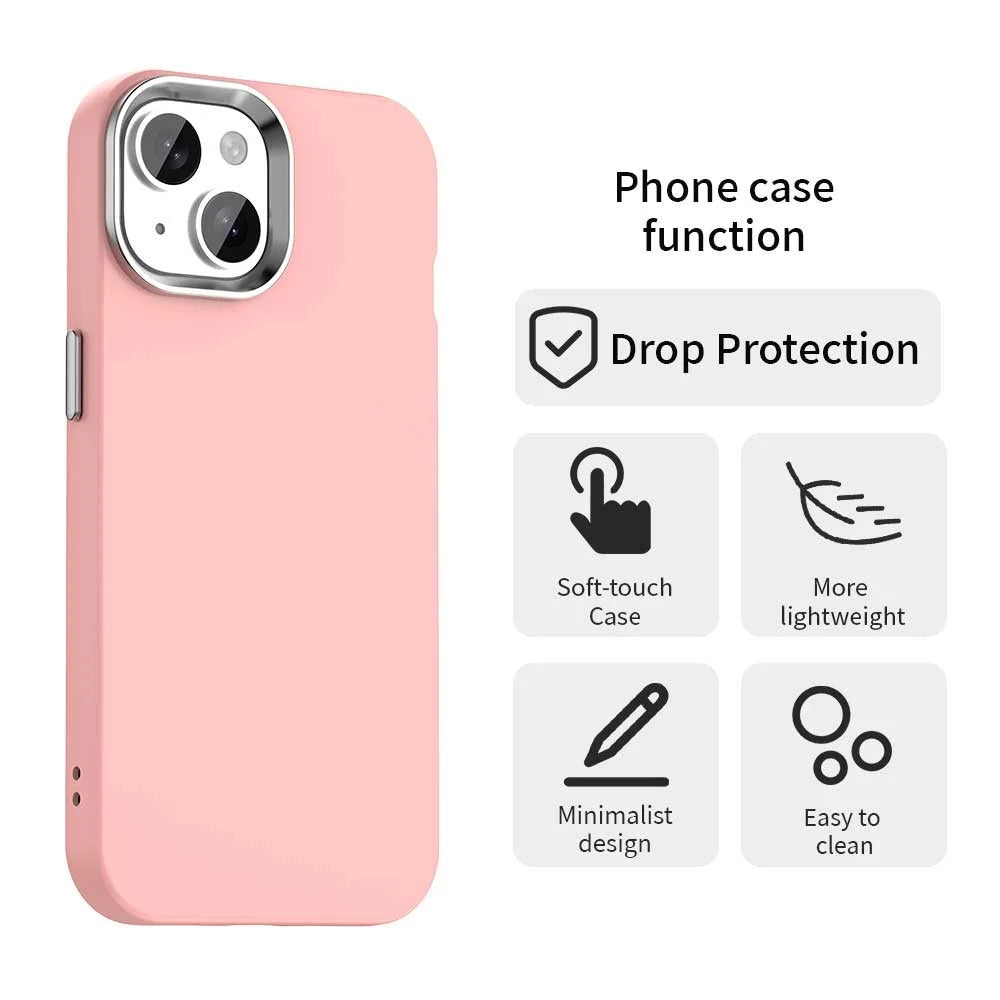 For iPhone 15 Plus / 14 Plus Case TPU + TPE Anti Drop Protection Phone Cover - Pink - 2
