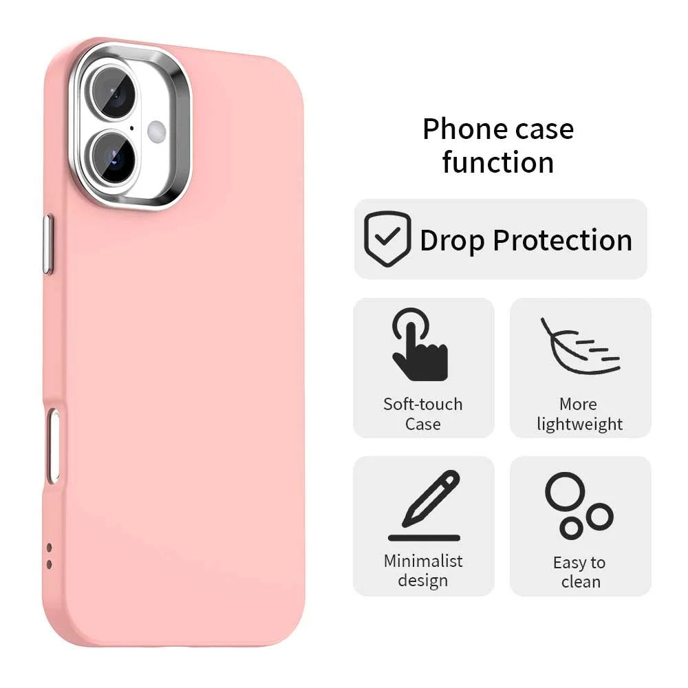 For iPhone 16 Plus Case TPU + TPE Anti Drop Protection Phone Cover - Pink - 2