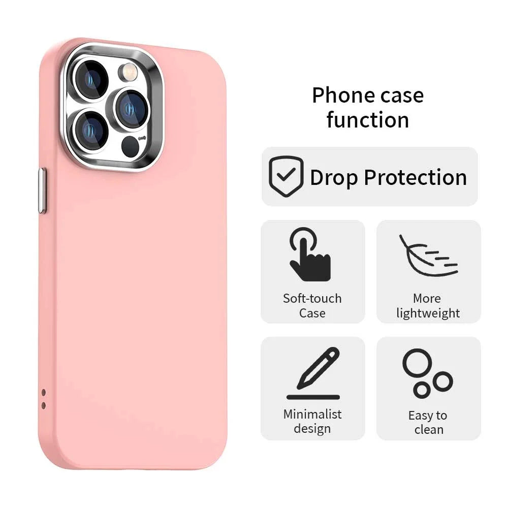 For iPhone 13 Pro Case TPU + TPE Anti Drop Protection Phone Cover - Pink - 2