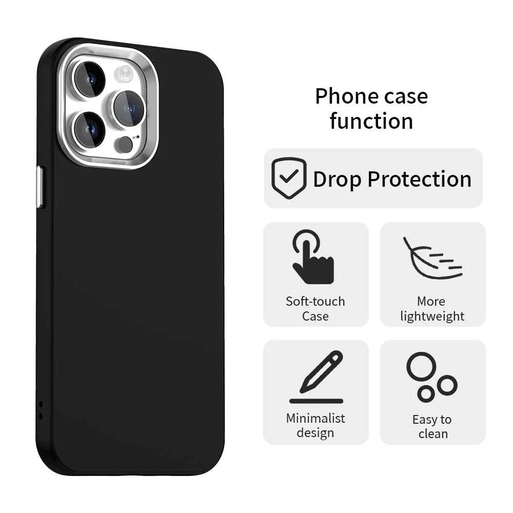 For iPhone 14 Pro Case TPU + TPE Anti Drop Protection Phone Cover - Black - 2