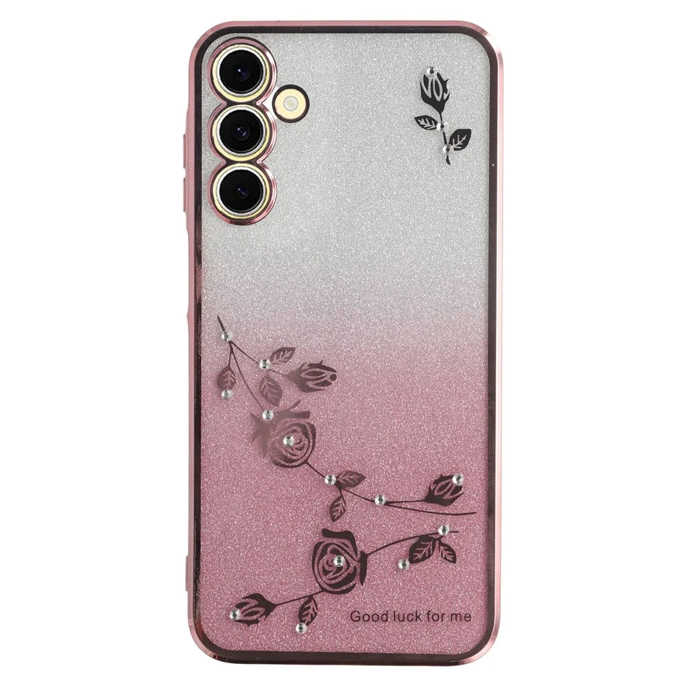 KADEM For Samsung Galaxy A36 5G Case Flower TPU Flexible Gradient Phone Cover - Rose Gold - 1