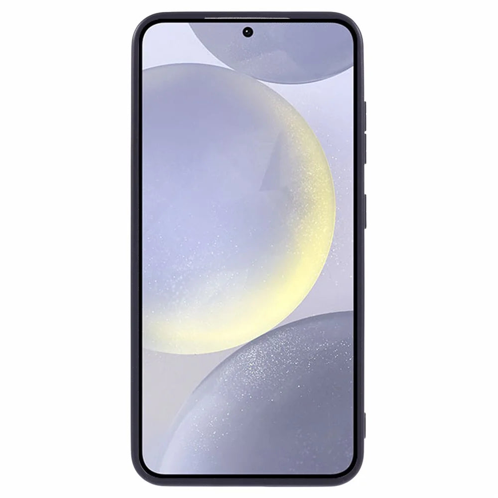 X-LEVEL For Samsung Galaxy S25 Phone Case Leather Coated PC TPU Back Cover with Metal Kickstand - Black - 2