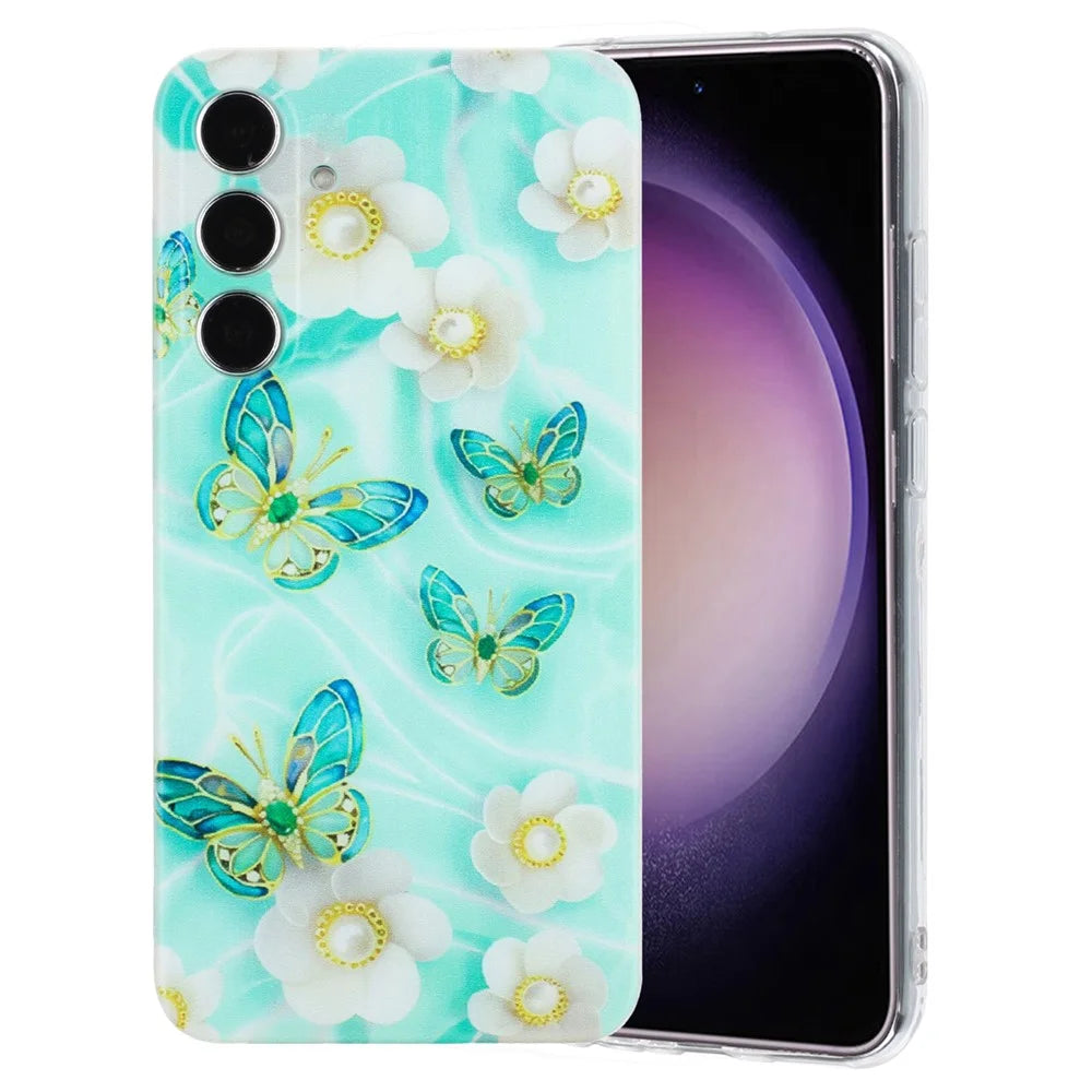 For Samsung Galaxy A18 5G / A18 4G / A17 5G / A17 4G / A26 5G Case Soft TPU Phone Back Cover Pattern Printing - Butterfly Flower - 3
