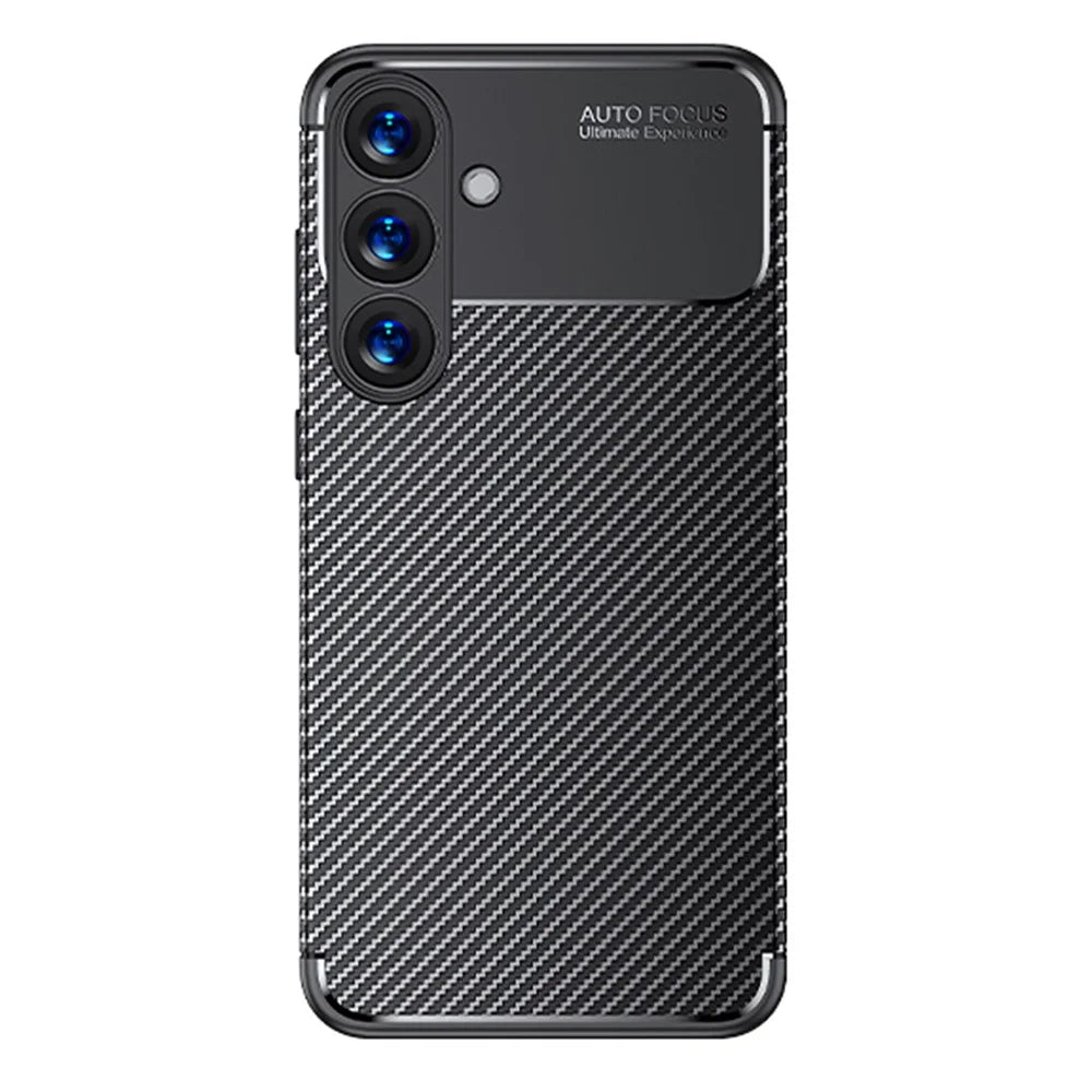 For Samsung Galaxy S25+ Case Carbon Fiber Texture TPU Phone Cover Heat Dissipation - 2