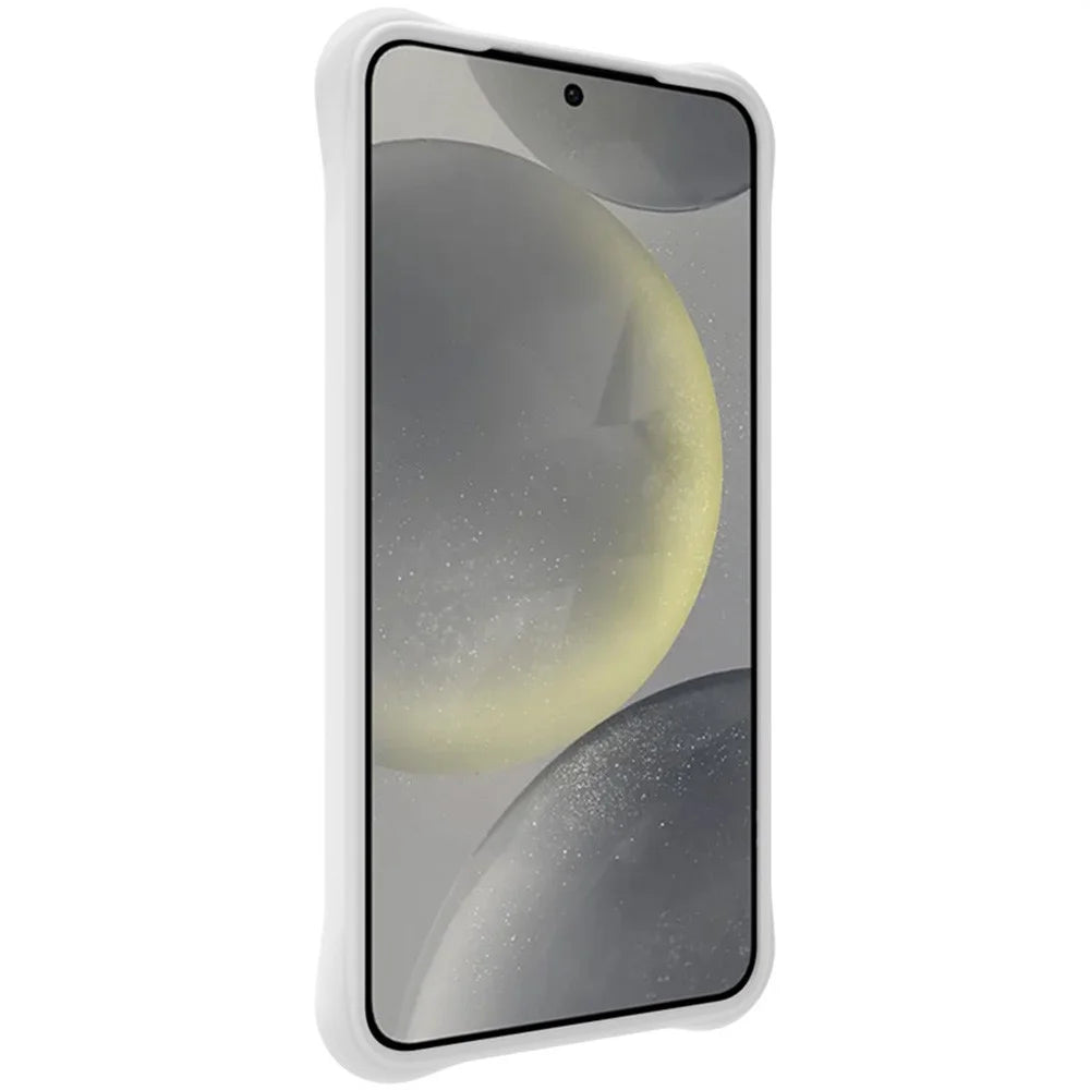 IMAK UC-6 Series for Samsung Galaxy S25+ Case Water Drop Texture Anti-Skid Matte TPU Cover - Matte White - 4