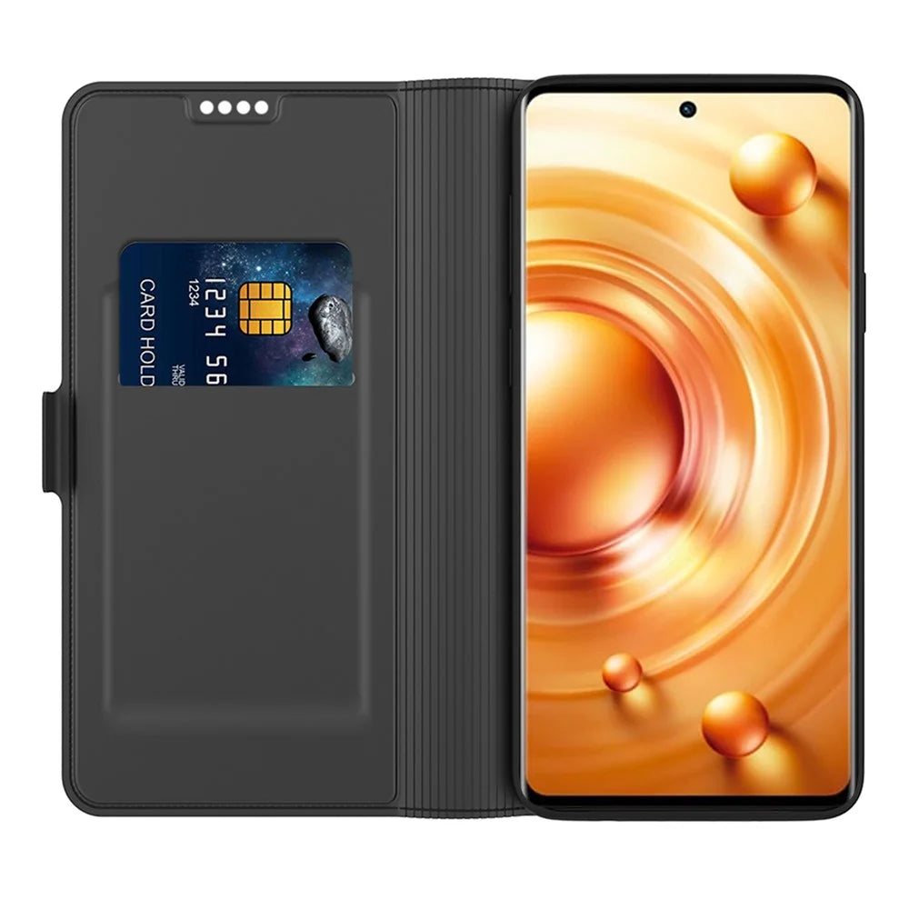 For vivo S20 5G Case Shockproof TPU Inner Shell Leather Phone Cover Card Slot - Black - 2