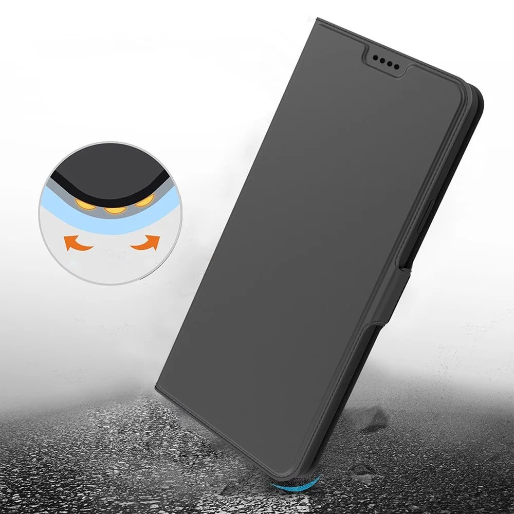 For vivo S20 5G Case Shockproof TPU Inner Shell Leather Phone Cover Card Slot - Black - 6