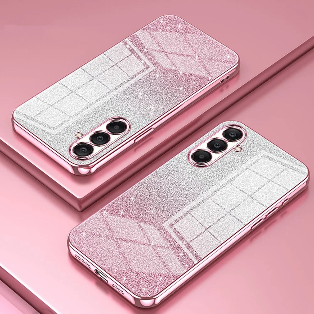For Samsung Galaxy A26 5G Case Electroplating Gradient Glitter TPU Phone Cover - Pink - 2