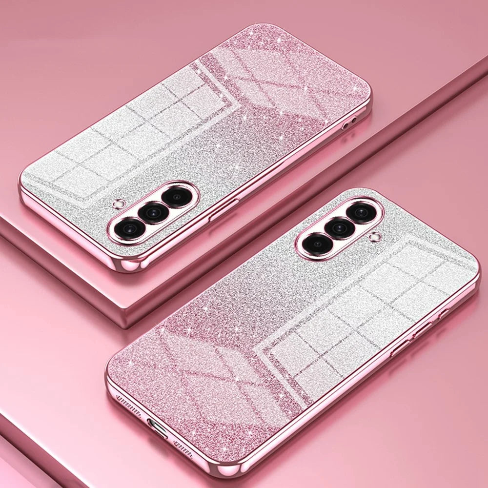 For Samsung Galaxy A36 5G Case Electroplating Gradient Glitter TPU Phone Cover - Pink - 2