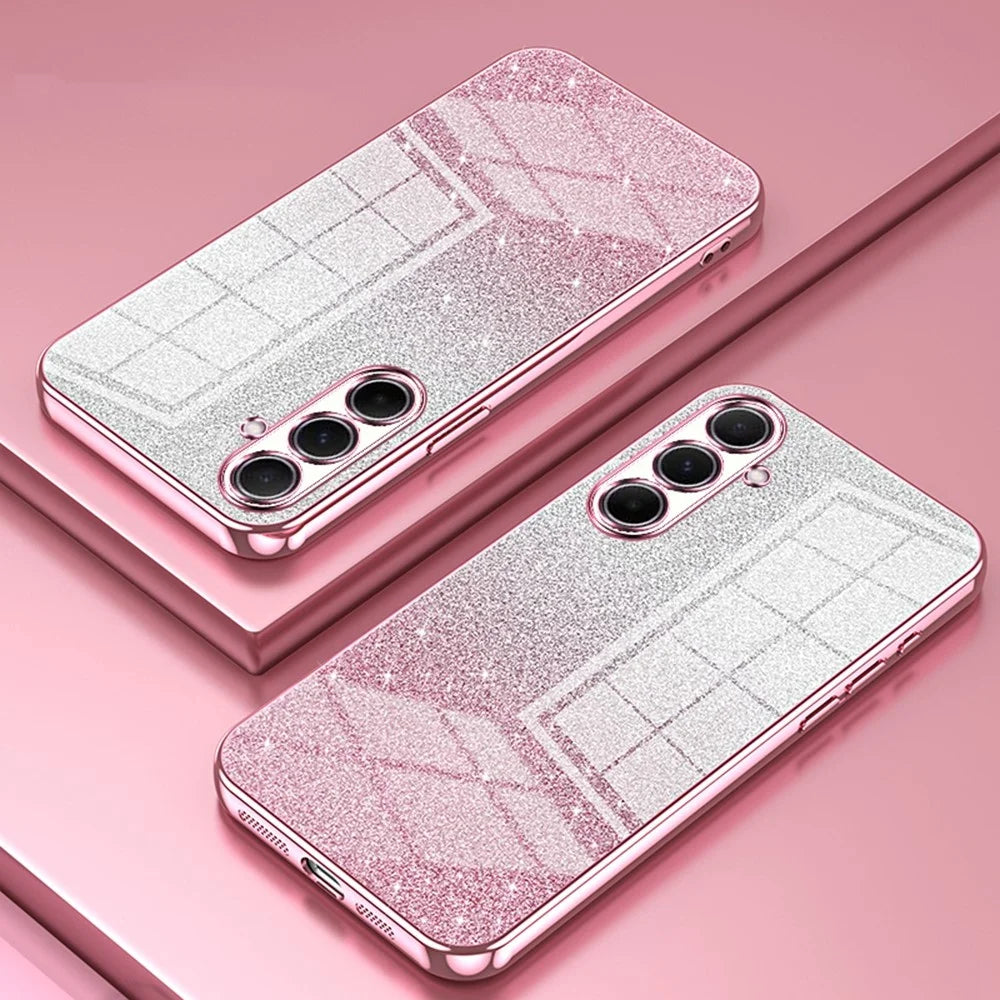 For Samsung Galaxy A56 5G Case Electroplating Gradient Glitter TPU Phone Cover - Pink - 2