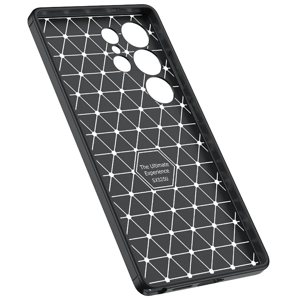 For Samsung Galaxy S25 Ultra Case Litchi Texture TPU Flexible Phone Cover, Black - 3