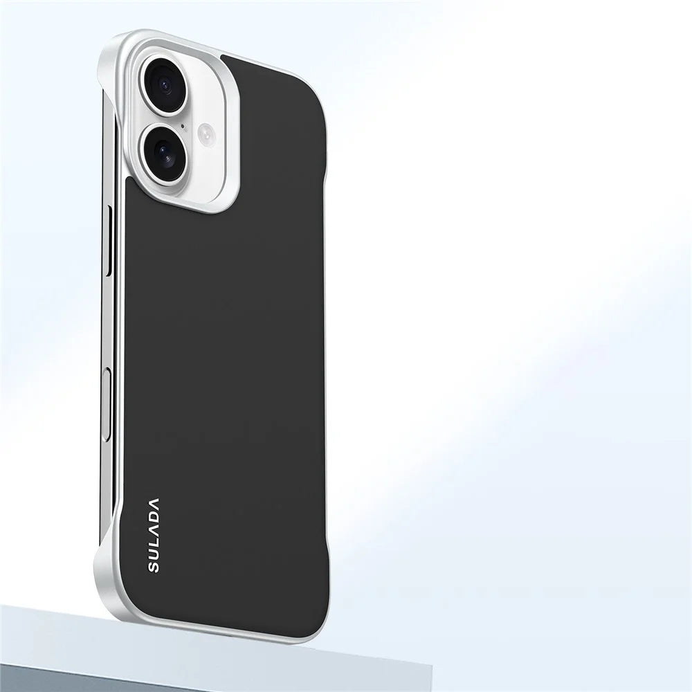 SULADA For iPhone 16 Plus Case Frameless PU + PC Back Phone Cover - Black - 1