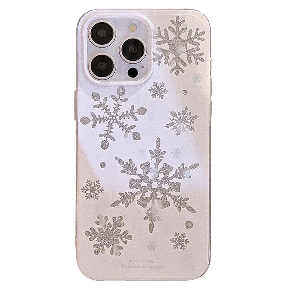 For iPhone 14 Pro Case Glitter Snowflake Pattern TPU Phone Cover - 1
