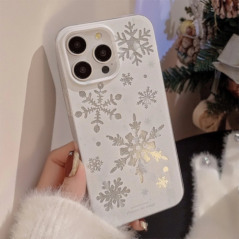 For iPhone 13 Pro Case Glitter Snowflake Pattern TPU Phone Cover - 6