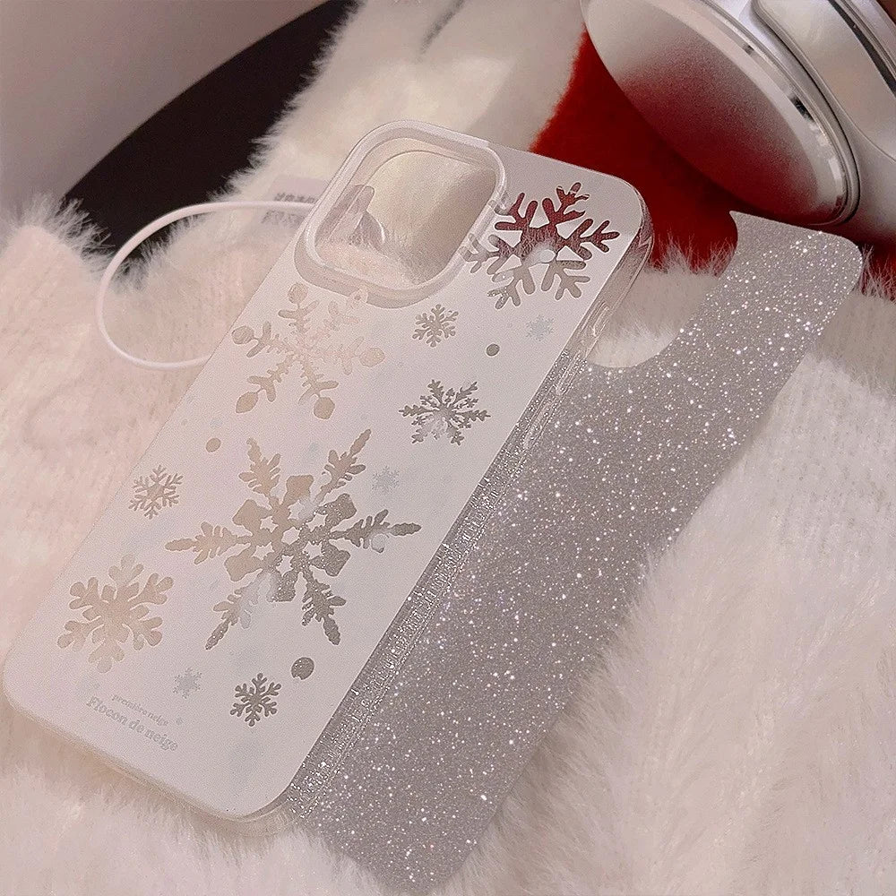 For iPhone 13 Pro Case Glitter Snowflake Pattern TPU Phone Cover - 7