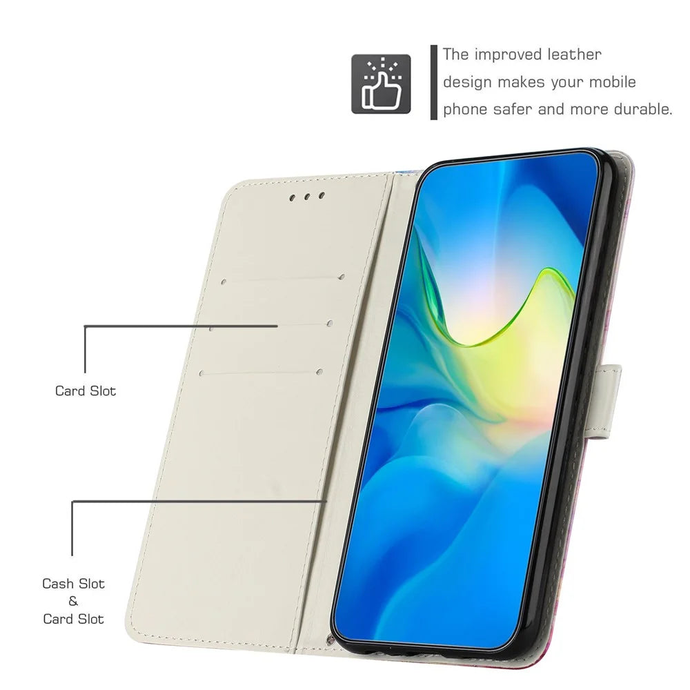 Wallet Case for Samsung Galaxy A18 5G / A18 4G / A17 5G / A17 4G / A26 5G / A16 5G / A16 4G Marble Pattern PU Leather Stand Phone Cover with Wrist Strap - Blue  /  Green - 5