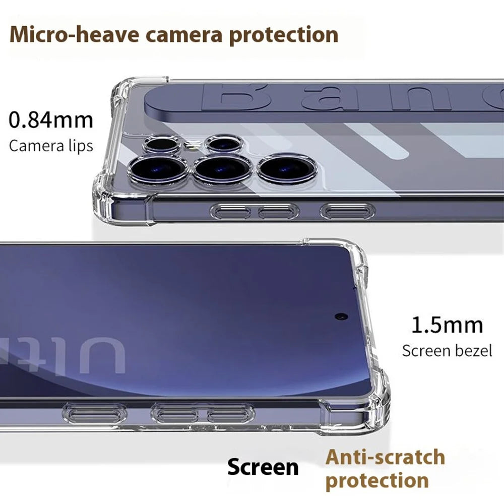 GKK 10873 For Samsung S25 Ultra Case Airbag Shockproof Phone Cover with Wrist Strap - Black - 4