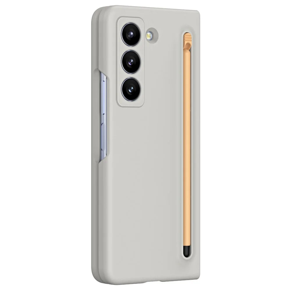 Phone Case with Stylus for Samsung Galaxy Z Fold Special Hard PC Back Cover - Light Grey - 2