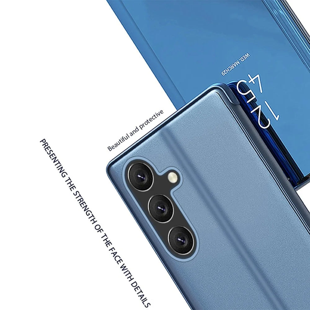For Samsung Galaxy A26 5G Flip Leather Cover with Stand Full Body Protective Phone Case - Blue - 5