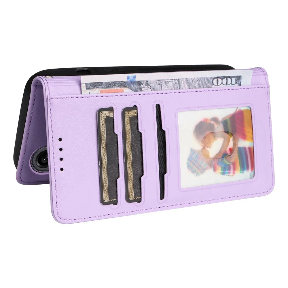 For Samsung Galaxy A56 5G Magnetic Case BETOPNICE Detachable PU Leather Phone Cover with Strap - Purple - 5
