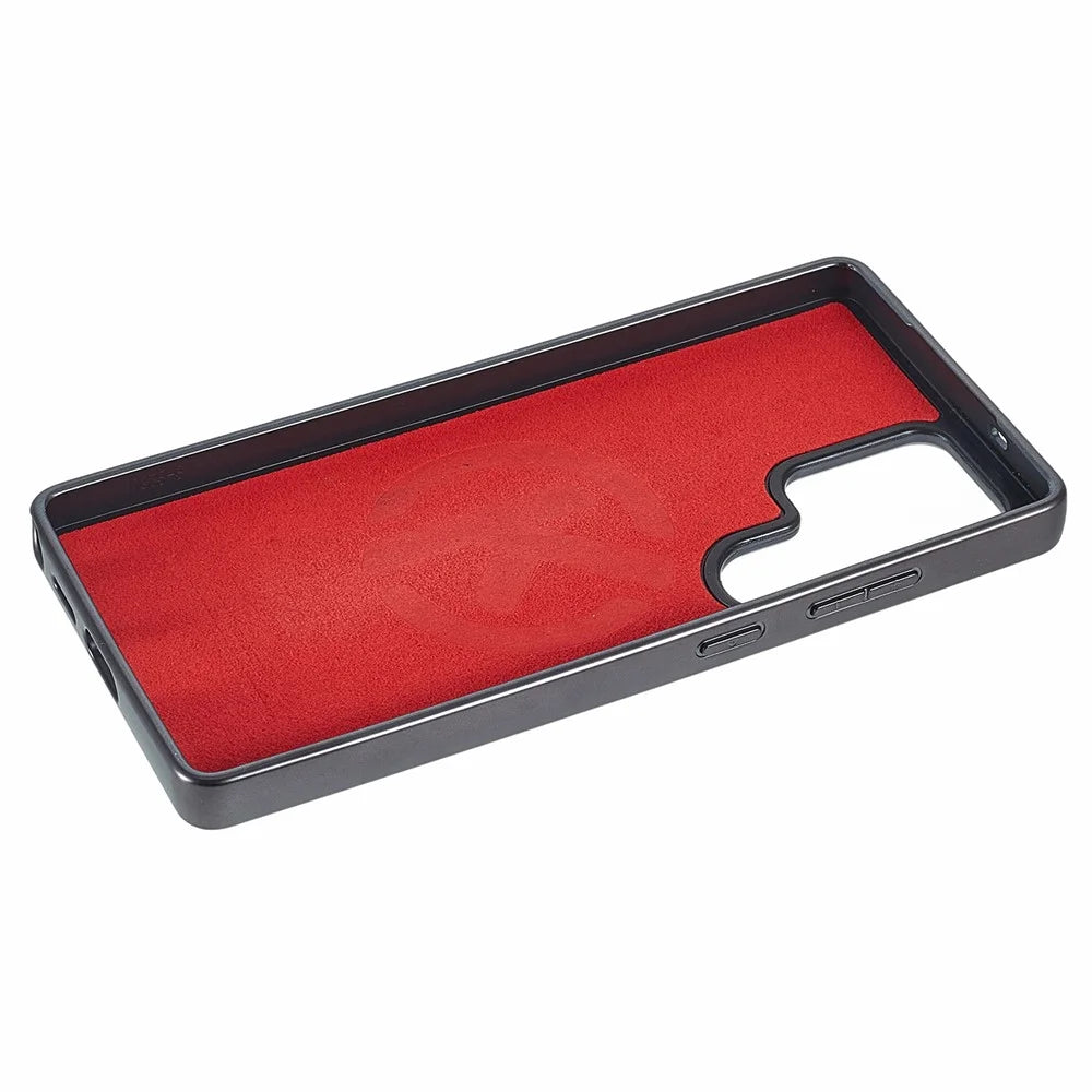 KIGC For Samsung Galaxy S25 Ultra Magnetic Case Leather+PC+TPU Phone Cover - Black - 5