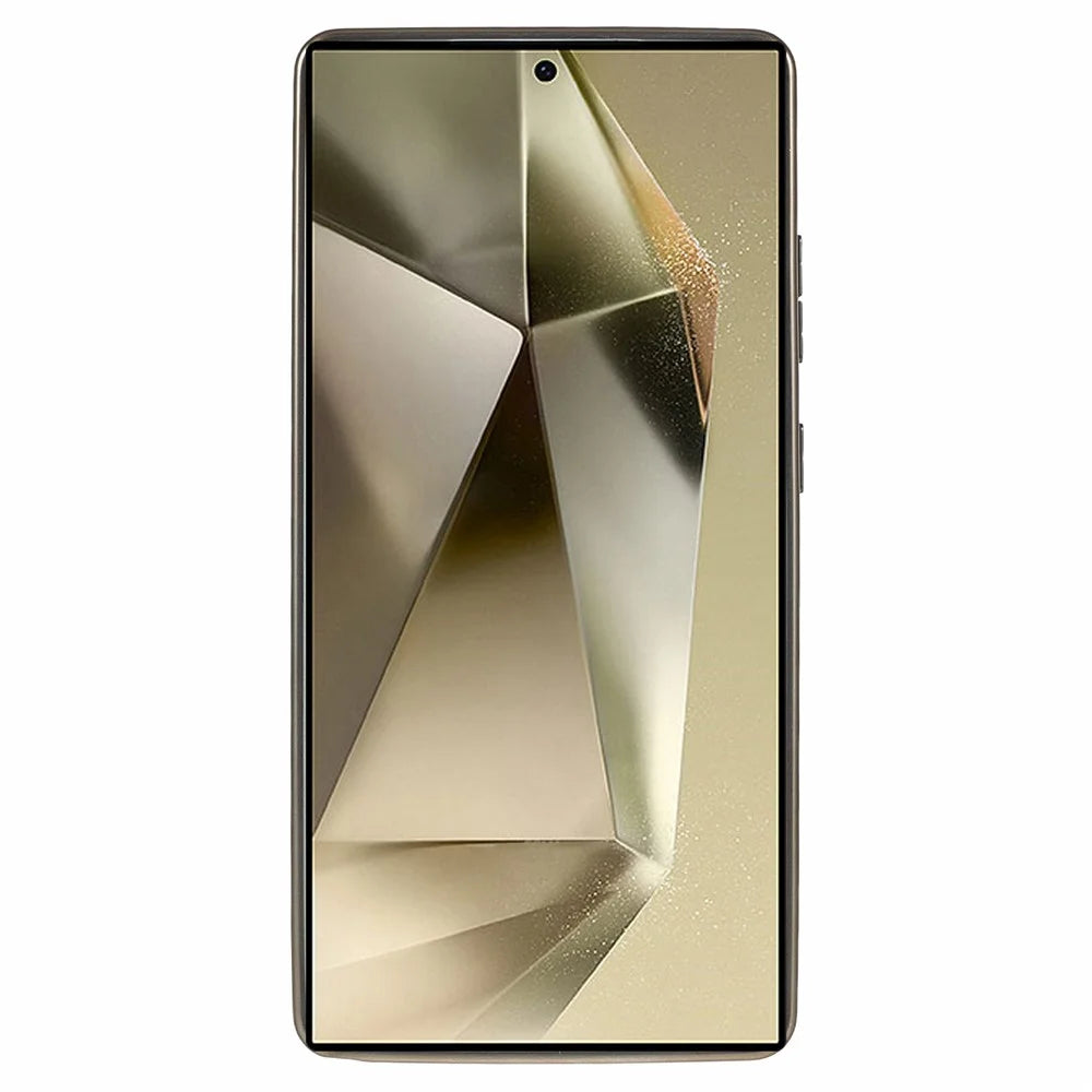 KIGC For Samsung Galaxy S25 Ultra Case Leather + PC + TPU Electroplating Phone Cover with Card Holder - Titanium Gold - 2