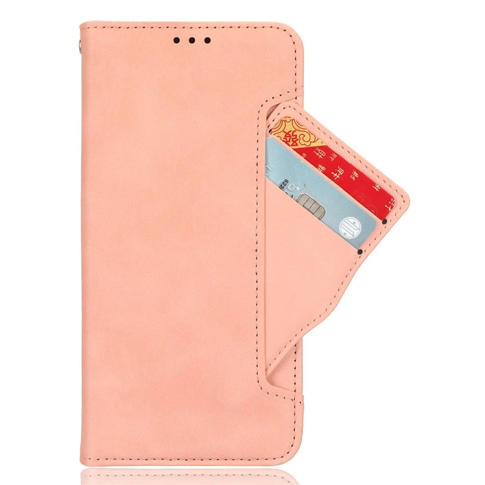 For Cubot A20 Leather Case Phone Wallet Cover with Multiple Card Slots - Pink - 2